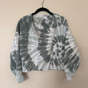 Abercrombie & Fitch Green and White Tie-Dye Hoodie